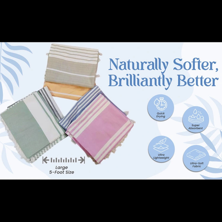 Textiles with color swatches and text 'Naturally Softer, Brilliantly Better' on a white background