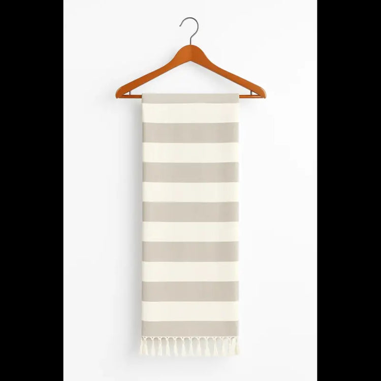 Beige Cabana Bamboo Towel striped