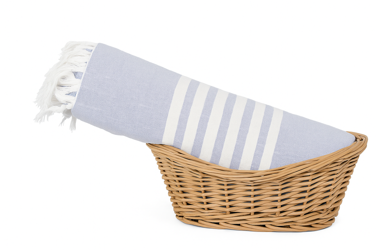 Blue Bamboo Towel – Luxurious and ultra-soft bamboo towel in a calming blue tone, offering superior absorbency and comfort.