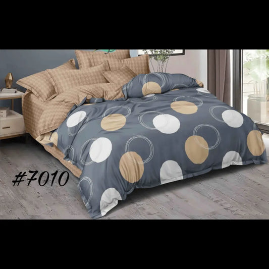 Circle Harmony Comforter Set - Light Brown, Grey, Yellow