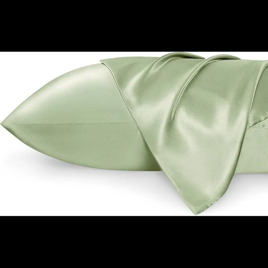 Smooth and shiny satin material in a rich green color