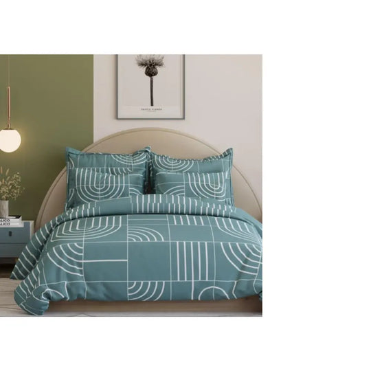 Premium 300 TC King Size Cotton Bedsheet - Pastel/Pale Green,Fitted & Flat