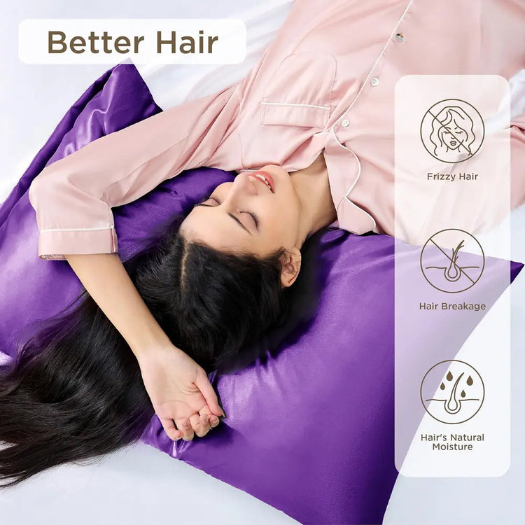 The smooth satin texture helps reduce skin marks and wrinkles for radiant skin.