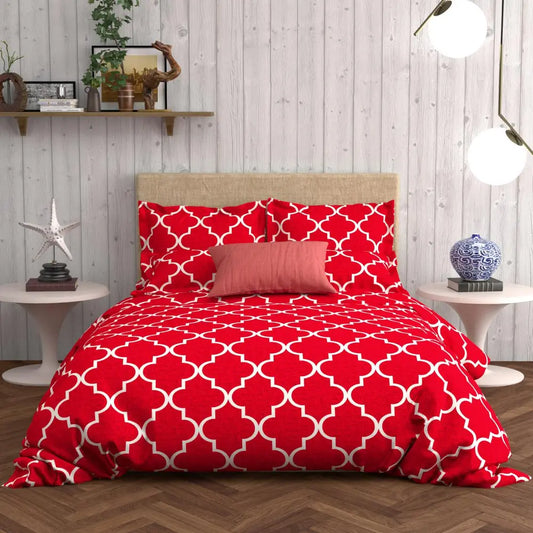 Scarlet Wallpaper Comforter Set - Red with Elegant Prints