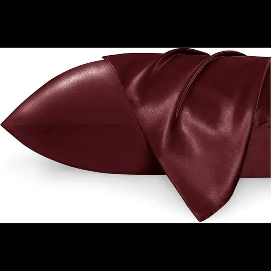 Maroon satin scarf on a white background