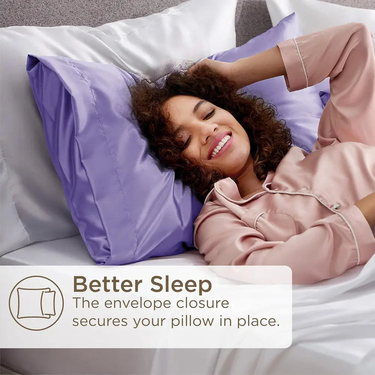 Soft and shiny lavender 500 TC pillow cover in 18x28 inches, offering a luxurious and smooth finish for ultimate comfort.