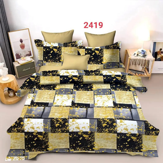 Urban Check Comforter Set - Yellow, Grey & Black Checkered Design