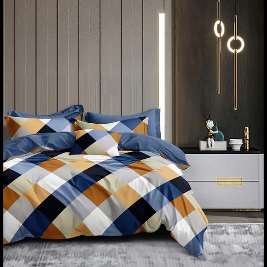 Vibrant Checks Comforter Set - Multi-Color Checkered Print Design