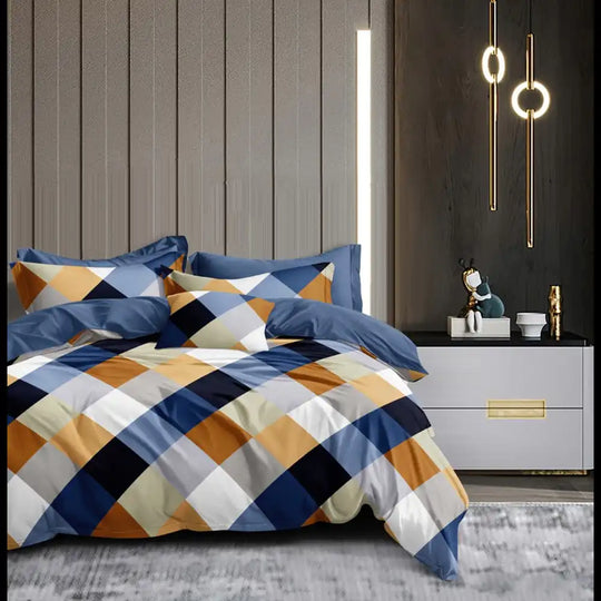 Vibrant Checks Comforter Set - Multi-Color Checkered Print Design